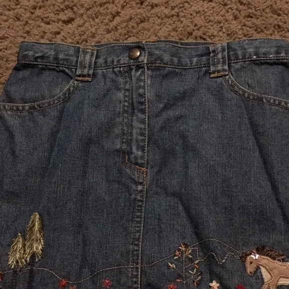 Vintage Gymboree Rocky Mountain horse Jean skirt Size 9 - Picture 5 of 11
